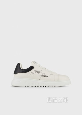 签名LOGO皮革休闲运动鞋 | Emporio Armani