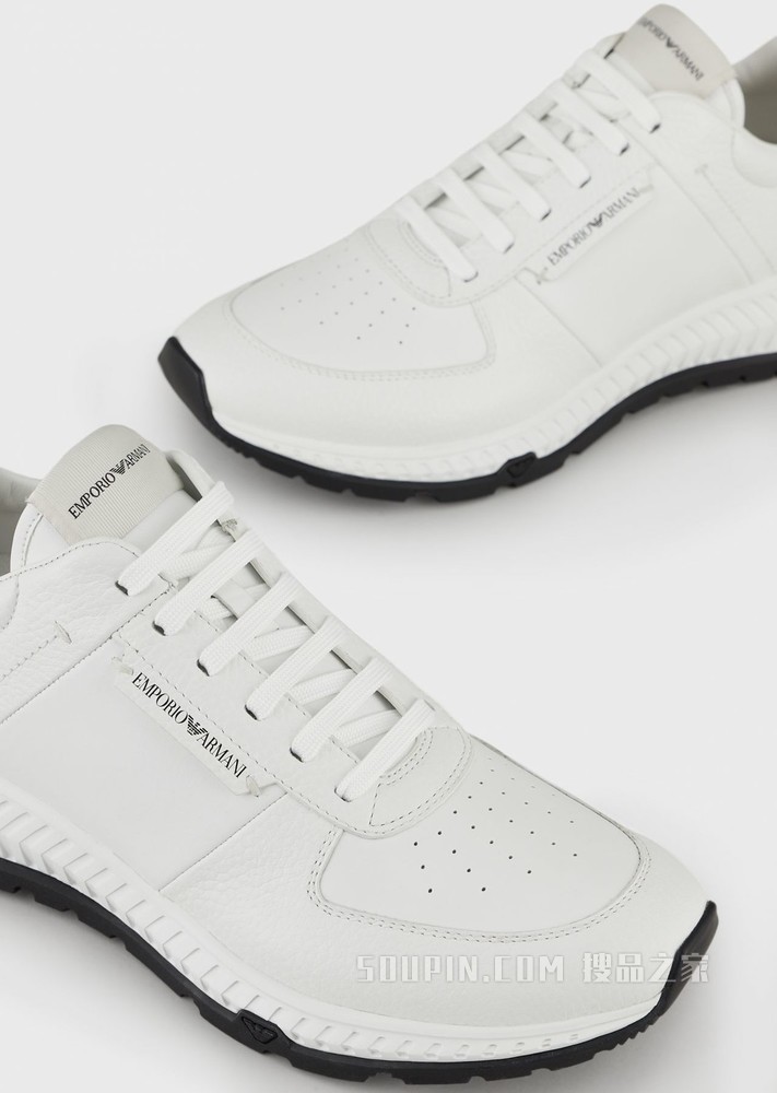LOGO皮革运动鞋 | Emporio Armani