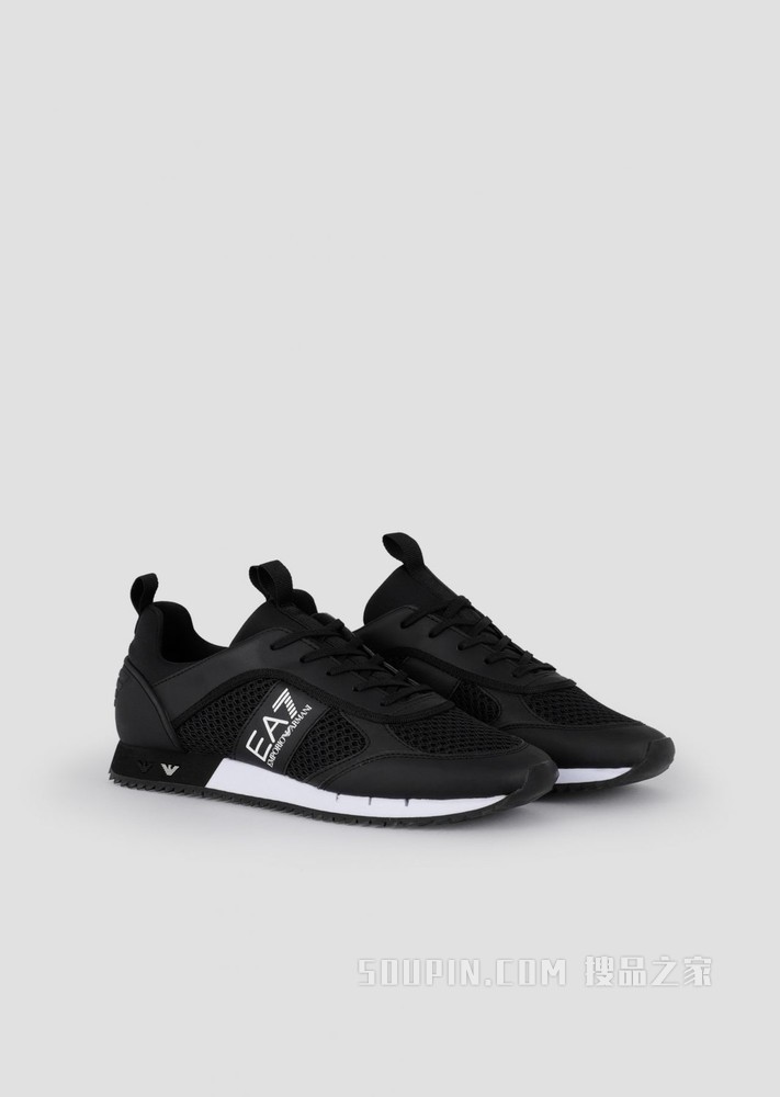 黑白系带运动鞋 | Emporio Armani