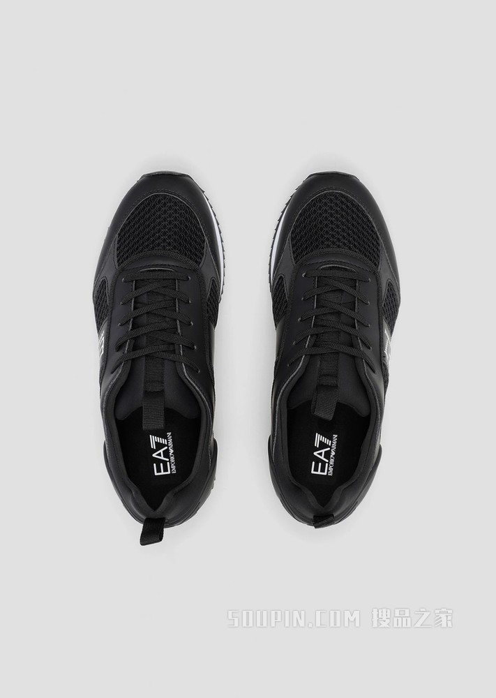 黑白系带运动鞋 | Emporio Armani