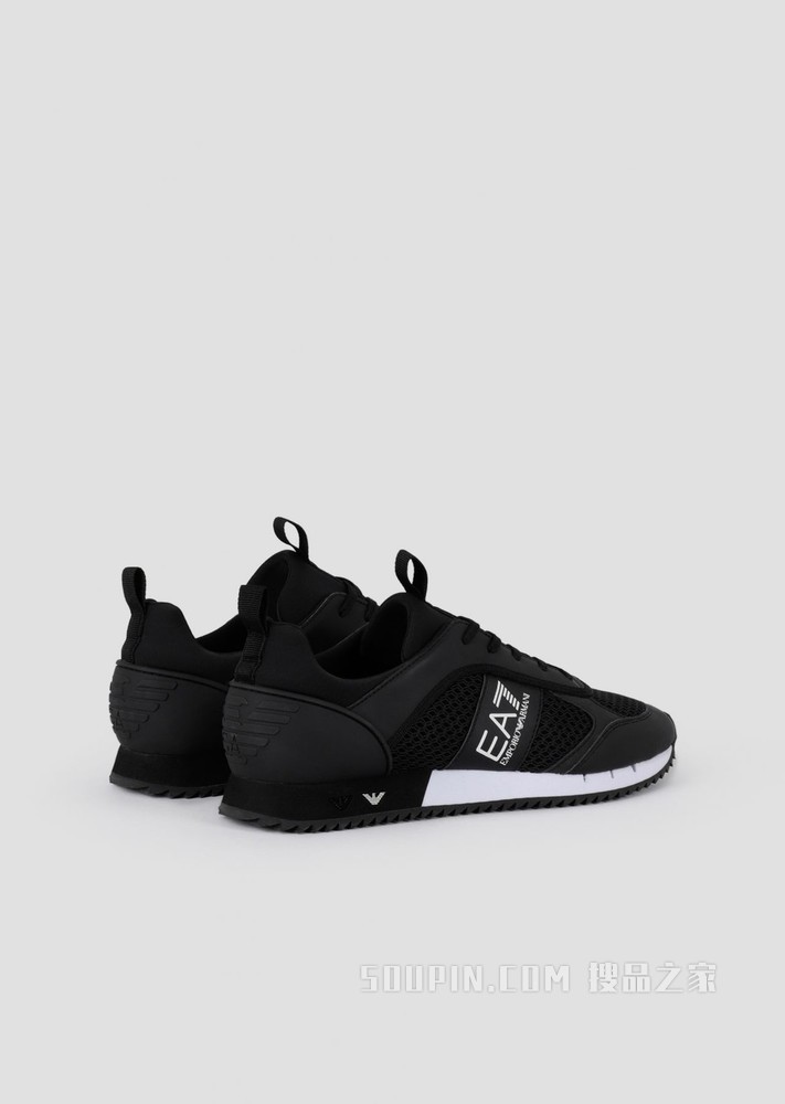 黑白系带运动鞋 | Emporio Armani