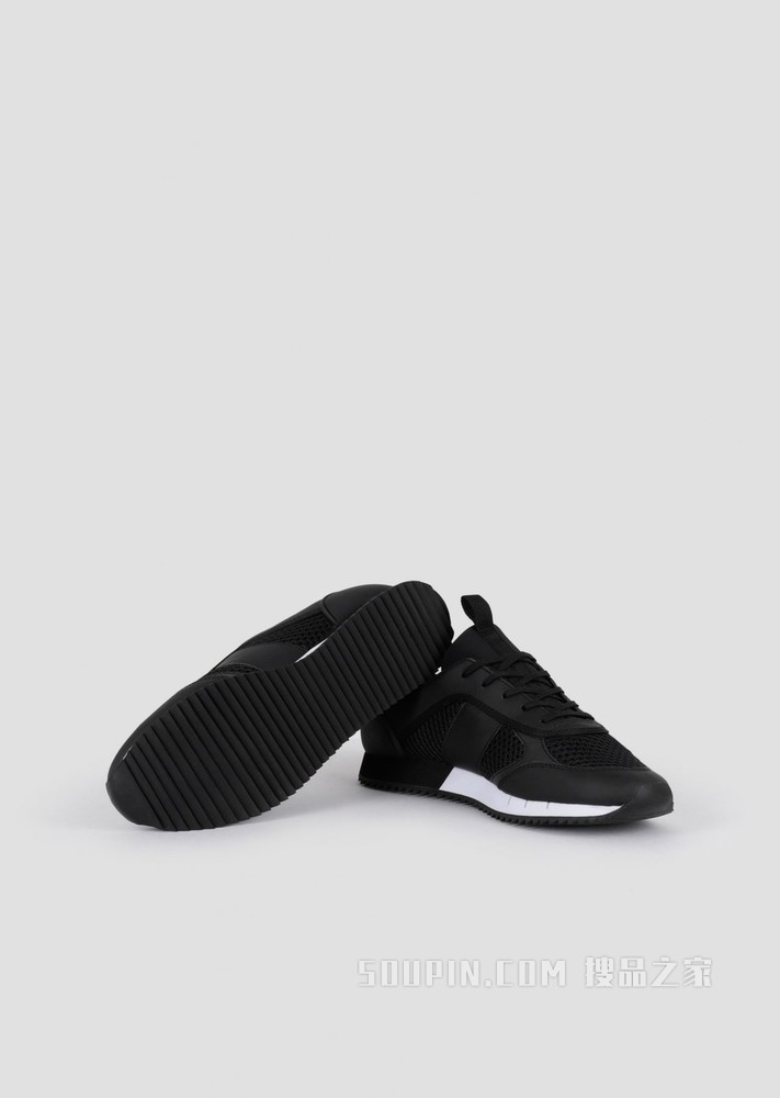 黑白系带运动鞋 | Emporio Armani