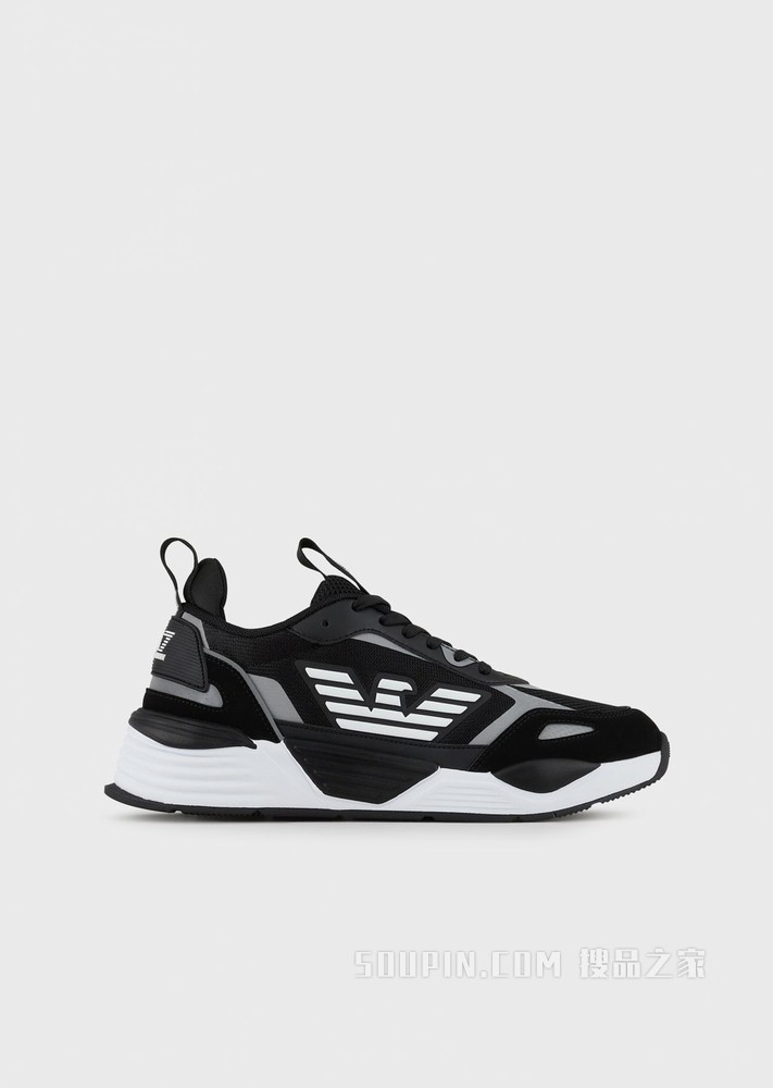 鹰标LOGO拼色运动鞋 | Emporio Armani