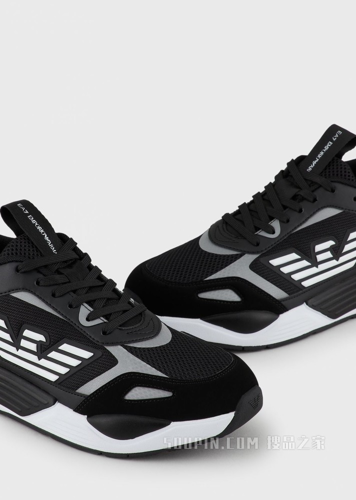 鹰标LOGO拼色运动鞋 | Emporio Armani