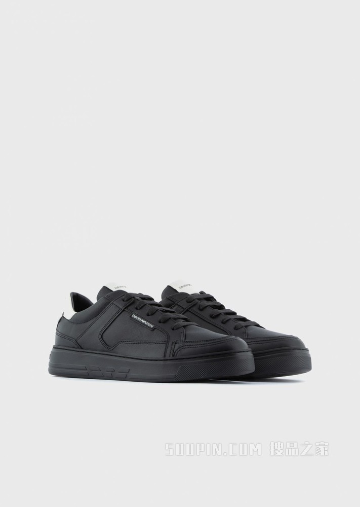 锤纹皮革运动鞋 | Emporio Armani