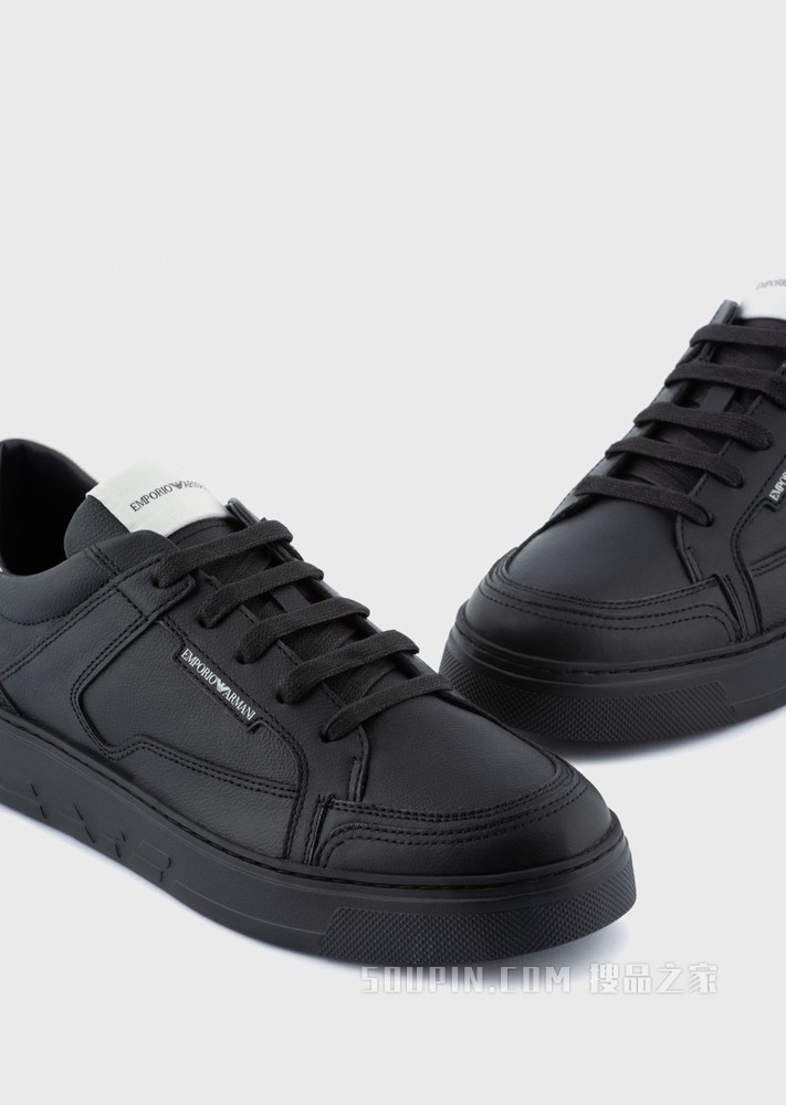 锤纹皮革运动鞋 | Emporio Armani
