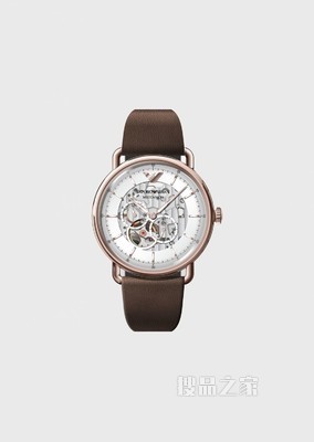 棕色表带镂空机芯机械腕表 | Emporio Armani