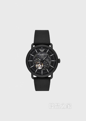 全黑表带镂空机芯机械腕表 | Emporio Armani