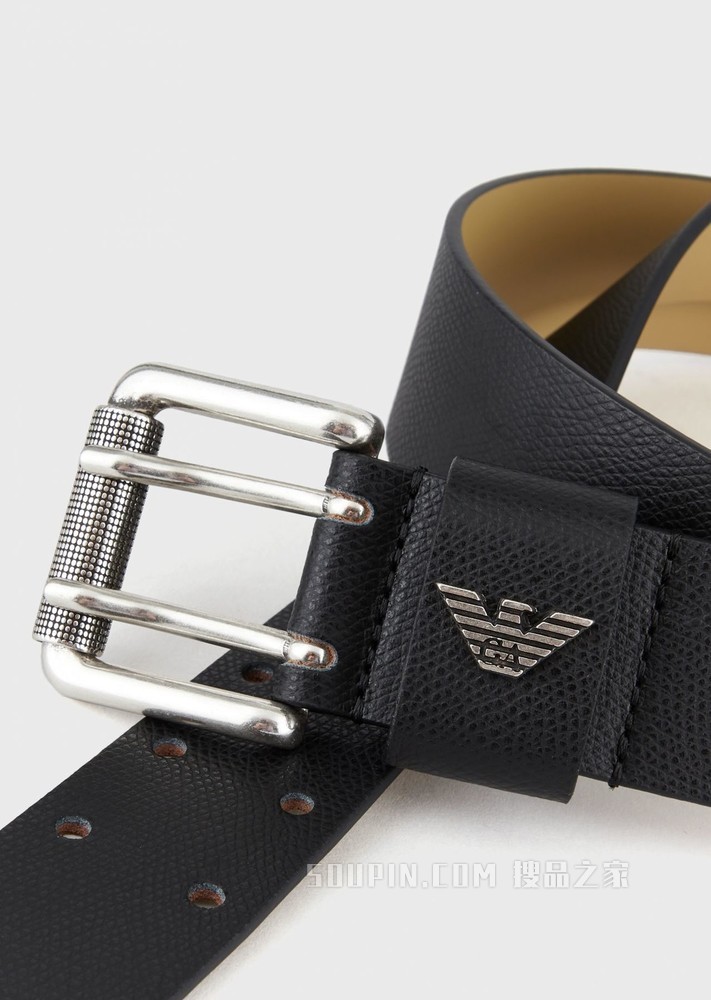 掌纹皮革腰带 | Emporio Armani