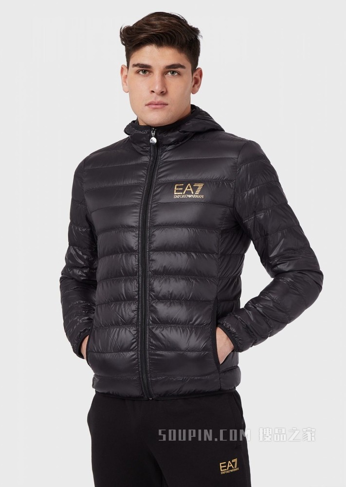 高科技面料白鸭绒拉链羽绒服 | Emporio Armani