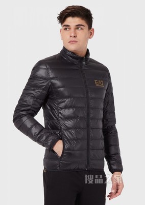 轻薄保暖白鸭绒鹰标LOGO羽绒服 | Emporio Armani