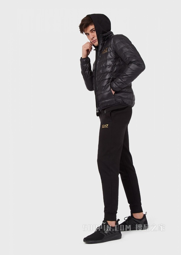 轻薄保暖白鸭绒鹰标LOGO羽绒服 | Emporio Armani