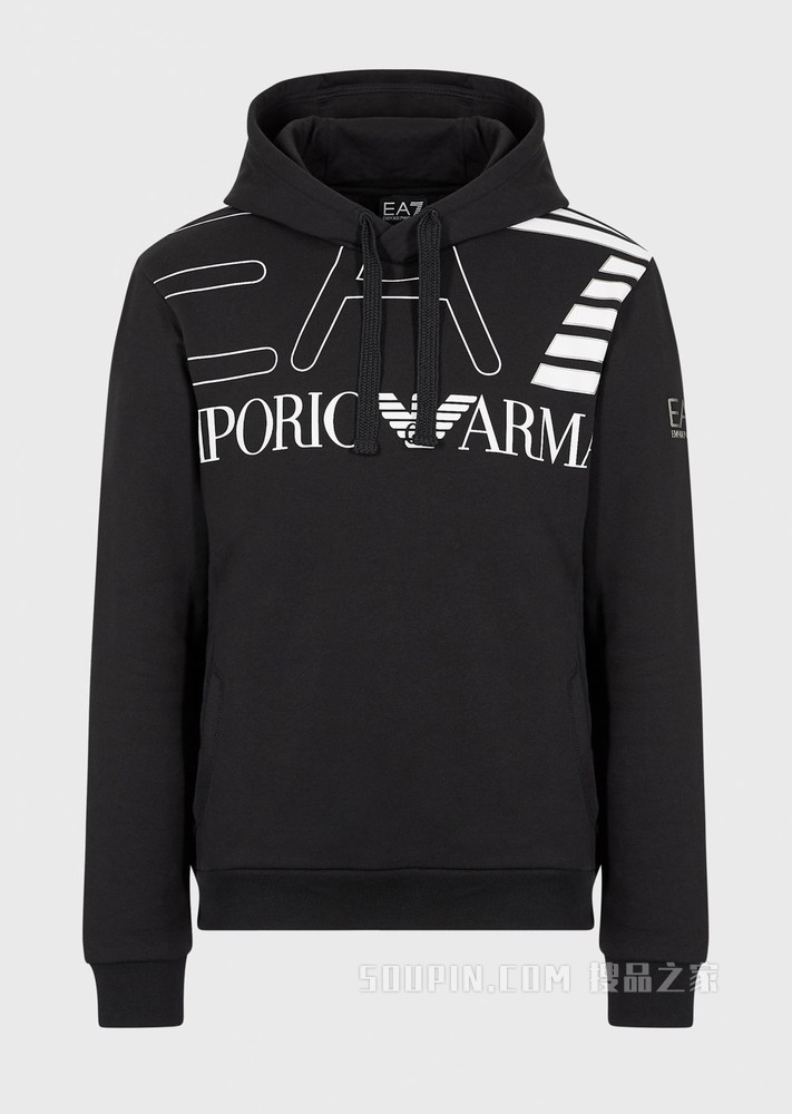 印花LOGO棉质连帽卫衣 | Emporio Armani