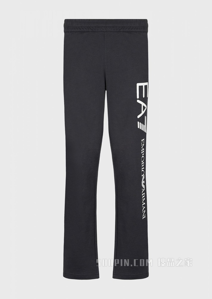 棉质毛圈布LOGO抽绳慢跑裤 | Emporio Armani