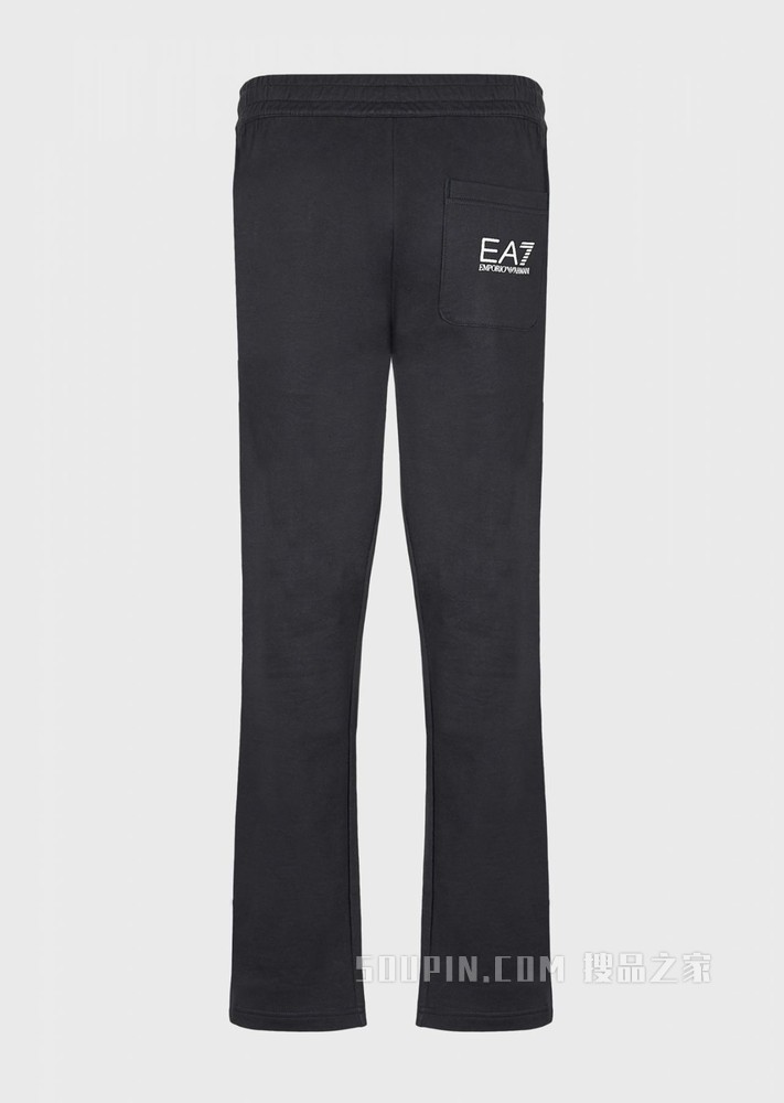 棉质毛圈布LOGO抽绳慢跑裤 | Emporio Armani