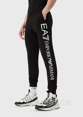 棉质LOGO抽绳加绒慢跑裤 | Emporio Armani