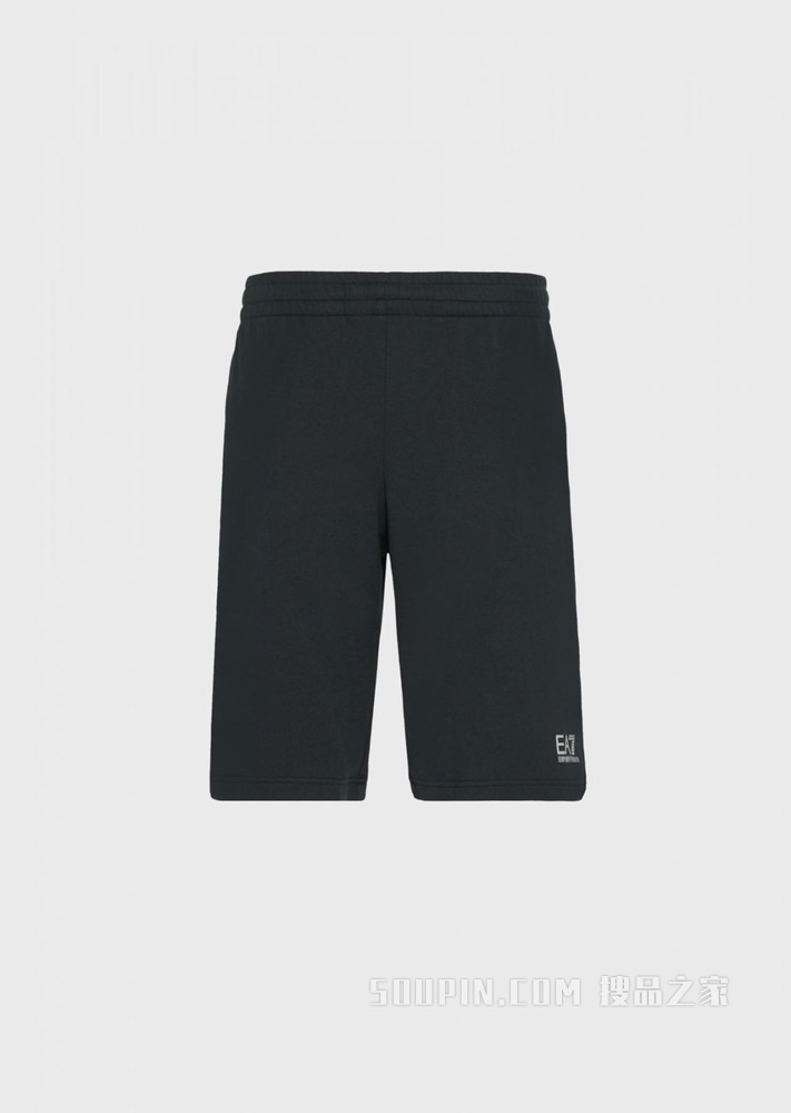 棉质LOGO抽绳运动短裤 | Emporio Armani