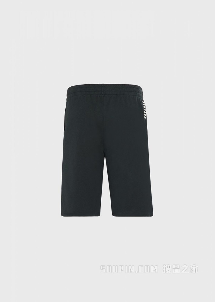 棉质LOGO抽绳运动短裤 | Emporio Armani