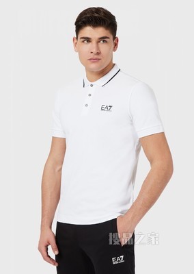 弹力棉LOGO短袖POLO衫 | Emporio Armani