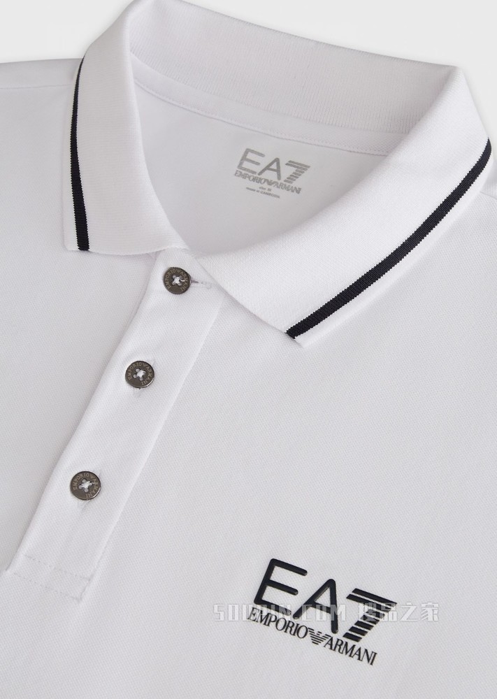 弹力棉LOGO短袖POLO衫 | Emporio Armani