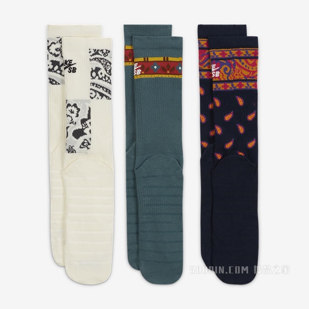 Nike SB Everyday Max Lightweight Crew 滑板运动袜（3 双）