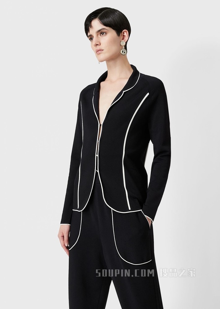 雅致撞色休闲西装外套 | Giorgio Armani