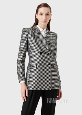 10 Corso Como联名双排扣格纹休闲西装外套 | Giorgio Armani