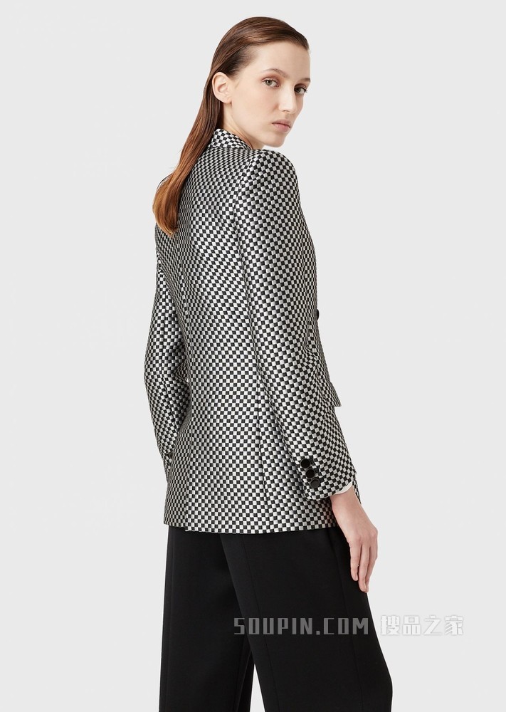 10 Corso Como联名双排扣格纹休闲西装外套 | Giorgio Armani