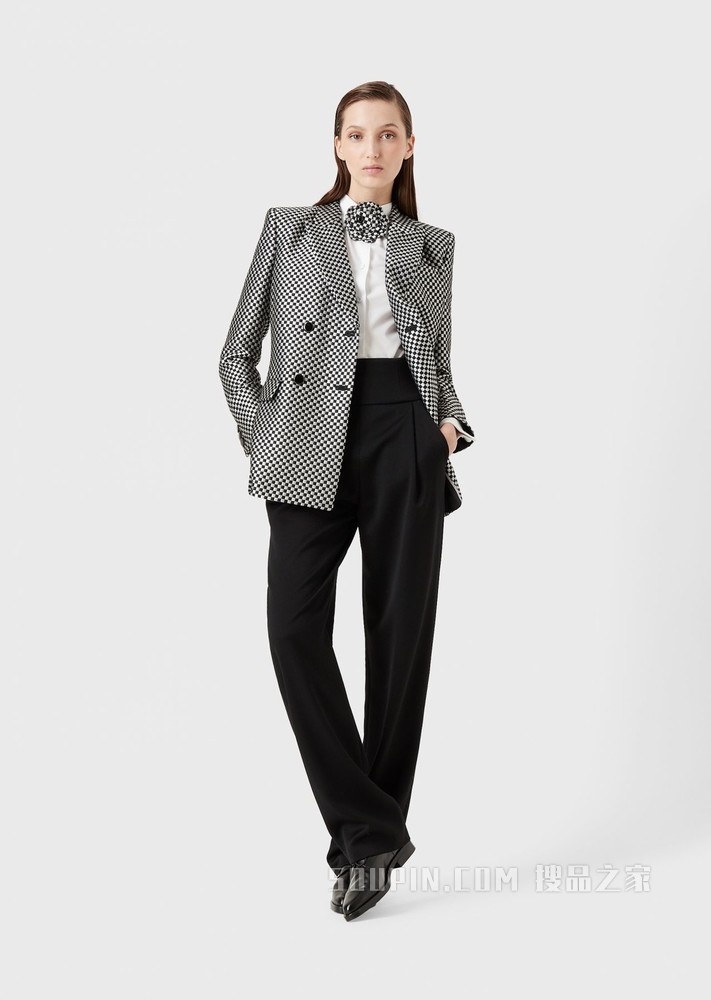10 Corso Como联名双排扣格纹休闲西装外套 | Giorgio Armani