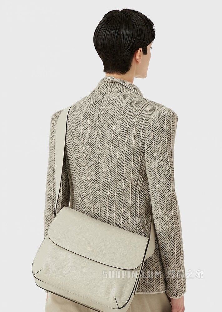 la Prima犊牛皮革单肩包 | Giorgio Armani
