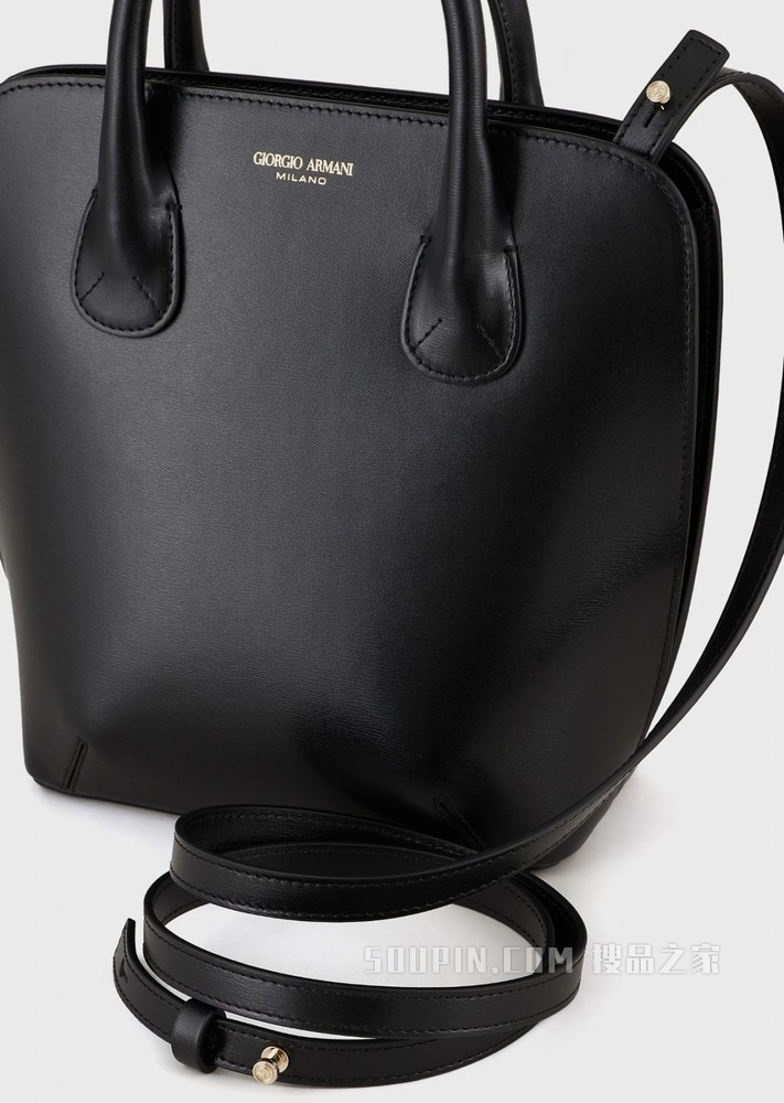 la Prima可拆卸肩带皮革背提包 | Giorgio Armani