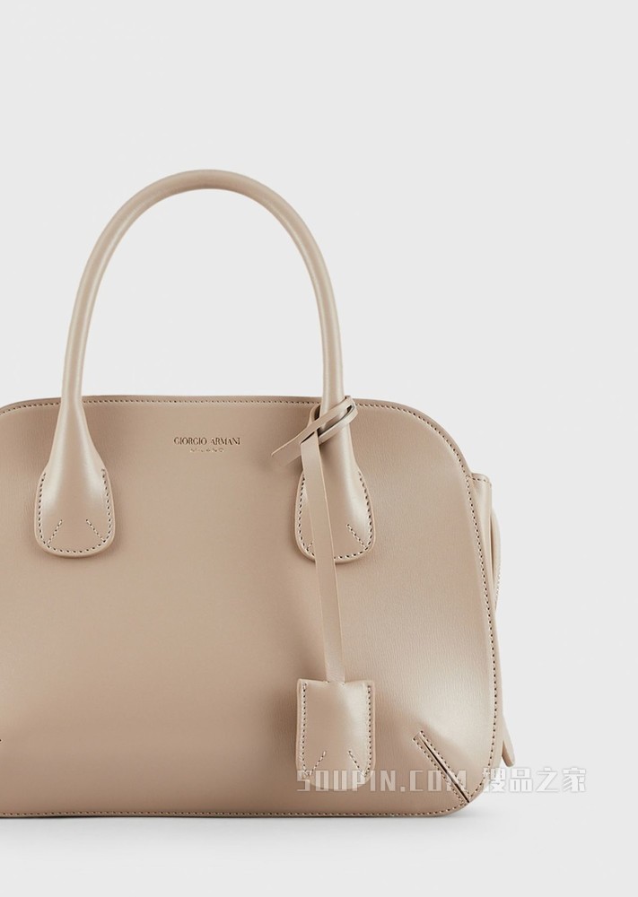 皮革小号la Prima托特包 | Giorgio Armani