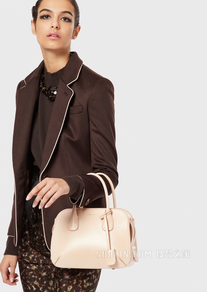 皮革小号la Prima托特包 | Giorgio Armani