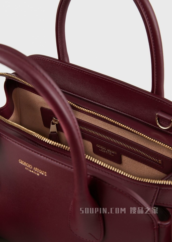 皮革小号la Prima托特包 | Giorgio Armani