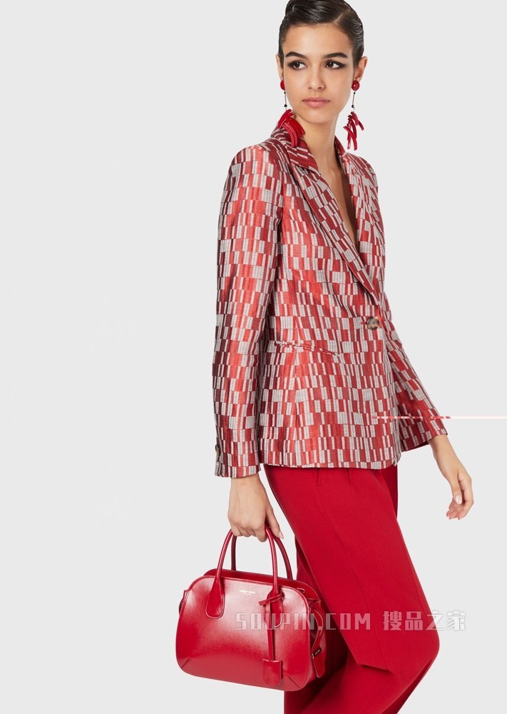 皮革小号la Prima托特包 | Giorgio Armani