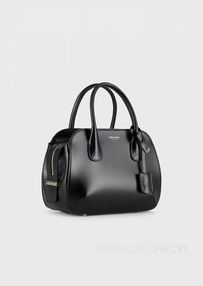 皮革小号la Prima托特包 | Giorgio Armani