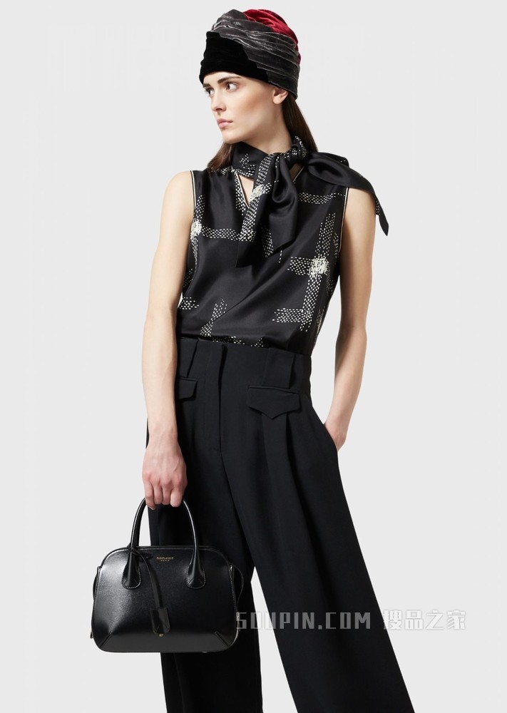 皮革小号la Prima托特包 | Giorgio Armani