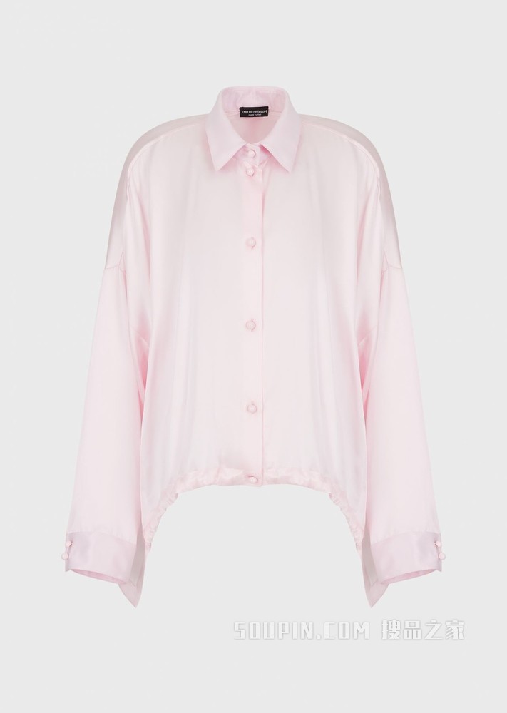 简约抽绳亮面衬衫 | Emporio Armani