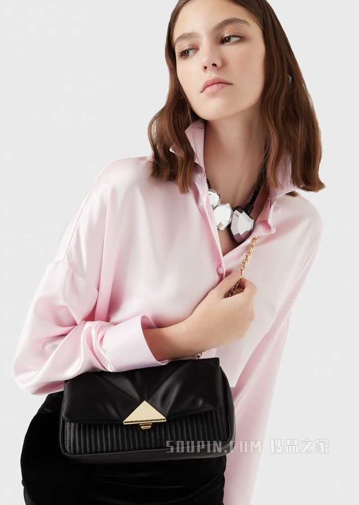 简约抽绳亮面衬衫 | Emporio Armani