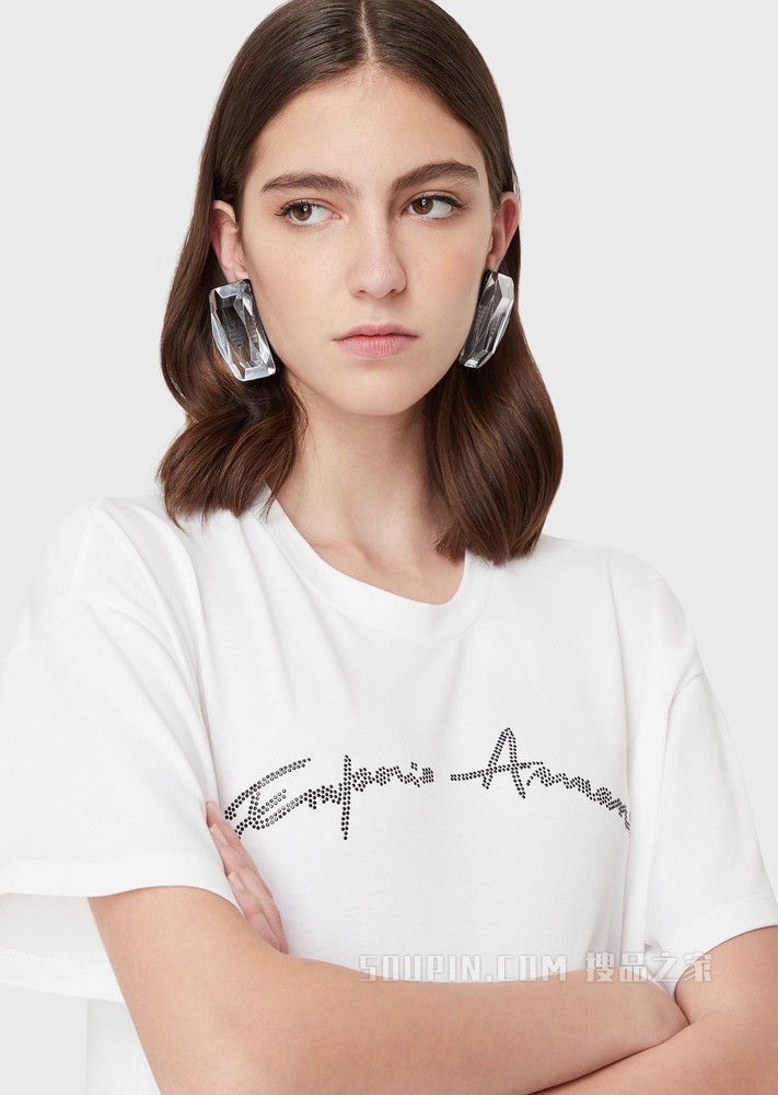 简约铆钉徽标T恤 | Emporio Armani