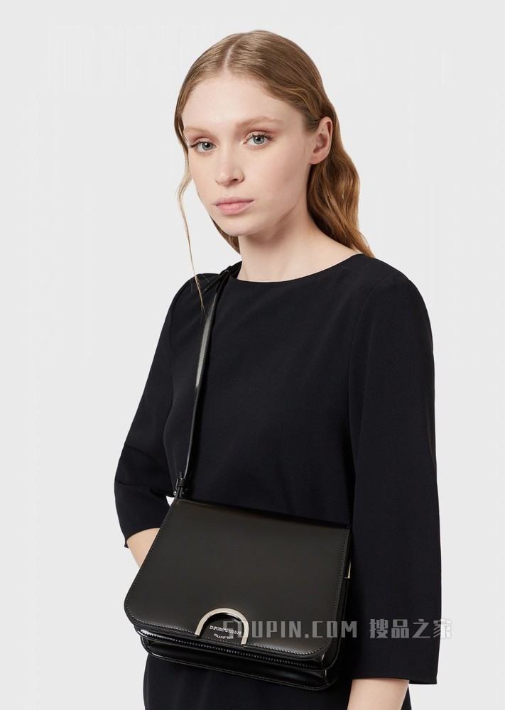 印花LOGO皮革肩背包 | Emporio Armani