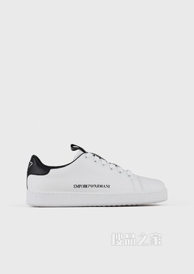 印花LOGO皮革休闲运动鞋 | Emporio Armani