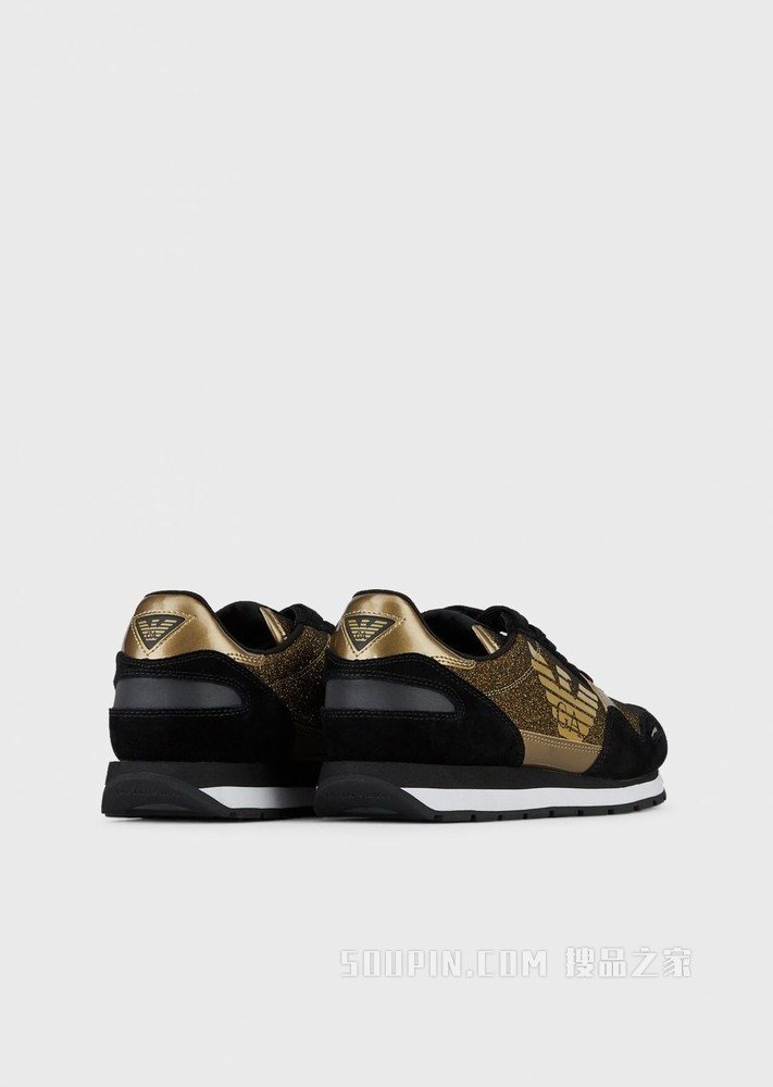 绒面革鹰标LOGO休闲鞋 | Emporio Armani