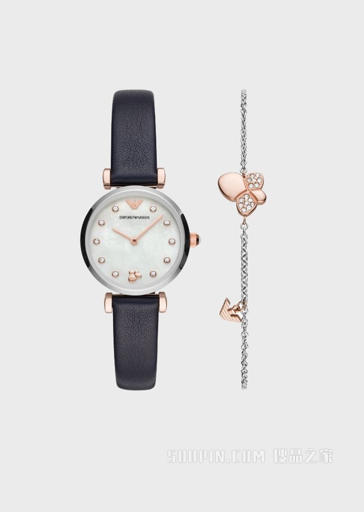 满天星石英腕表手链礼盒套装 | Emporio Armani