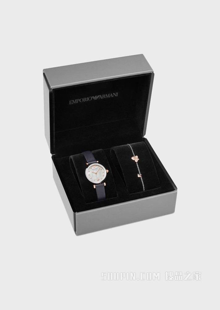 满天星石英腕表手链礼盒套装 | Emporio Armani