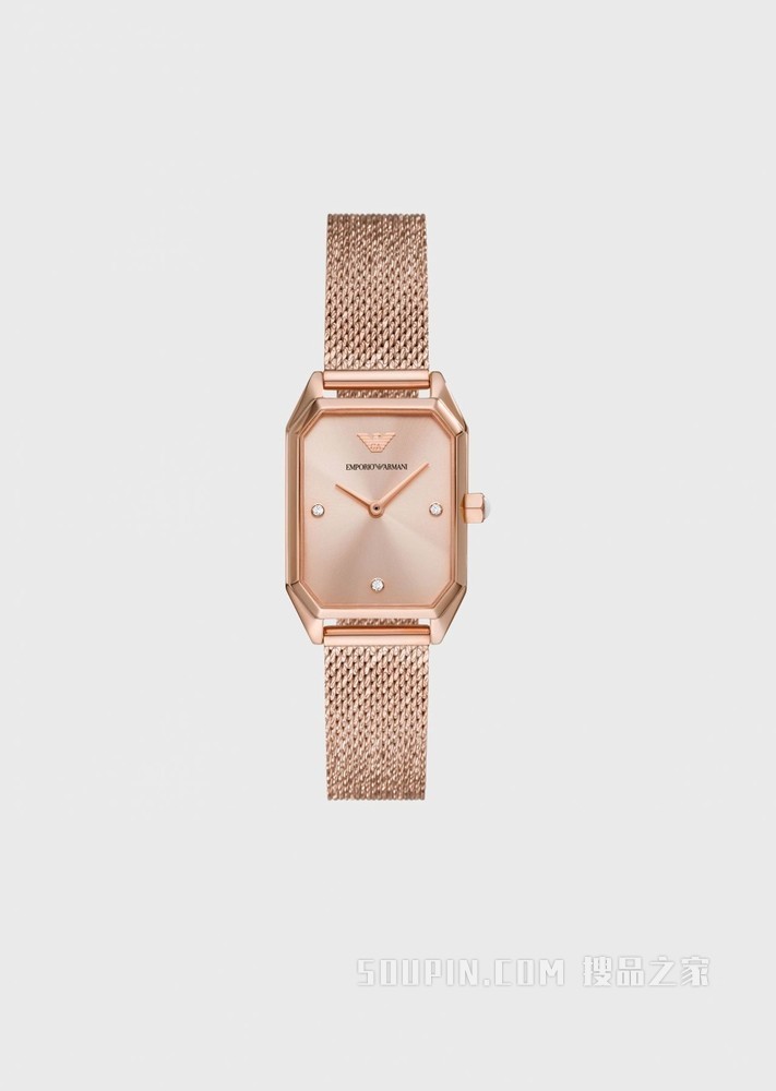 玫瑰金方盘石英腕表 | Emporio Armani