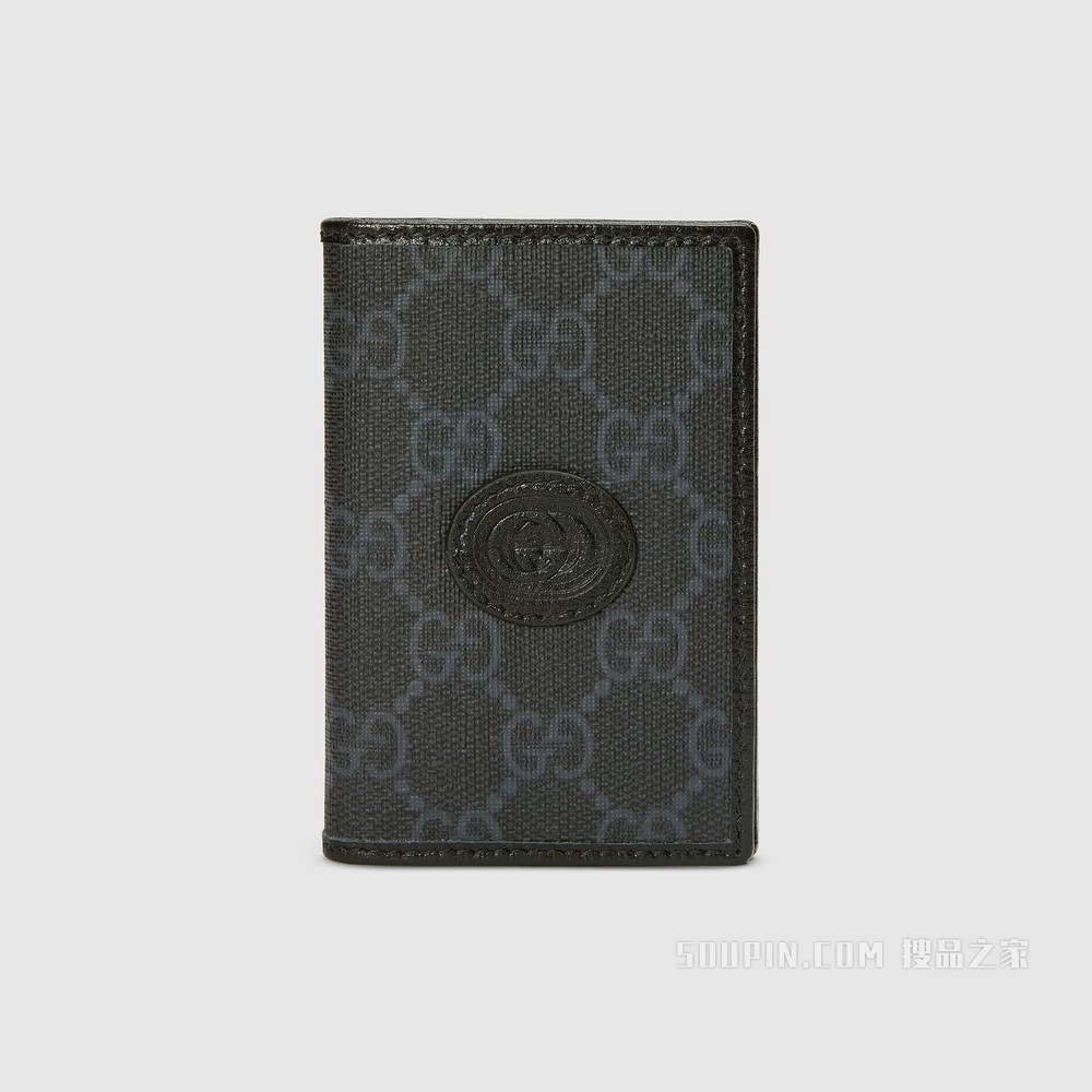 GG Supreme帆布卡片夹 黑色GG Supreme帆布