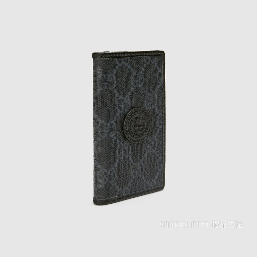 GG Supreme帆布卡片夹 黑色GG Supreme帆布