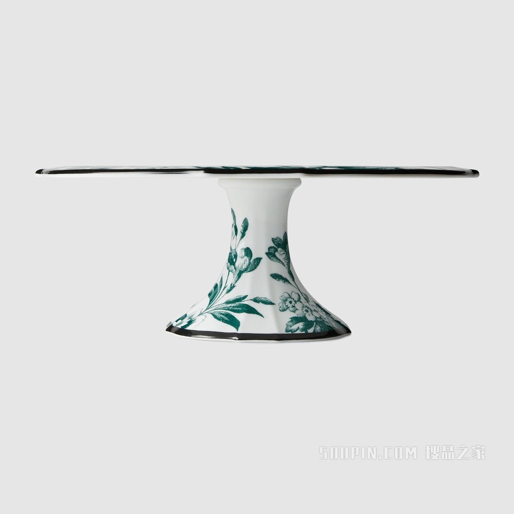 腊叶印花蛋糕盘 绿色 Herbarium 印花