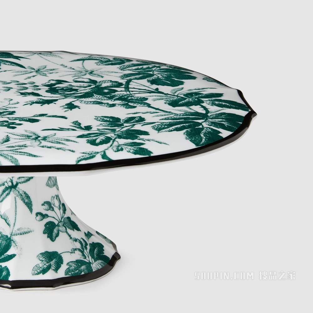 腊叶印花蛋糕盘 绿色 Herbarium 印花